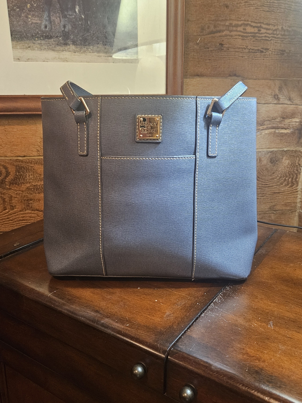 Dooney & Bourke Navy Saffiano Tote - Classic Women's Bag